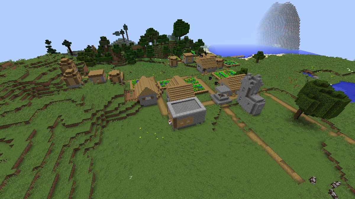 Herrero en un pueblo de las llanuras en Minecraft