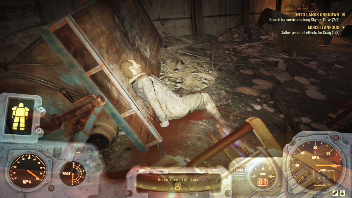 Encontrar el cadáver de Rob en Fallout 76.