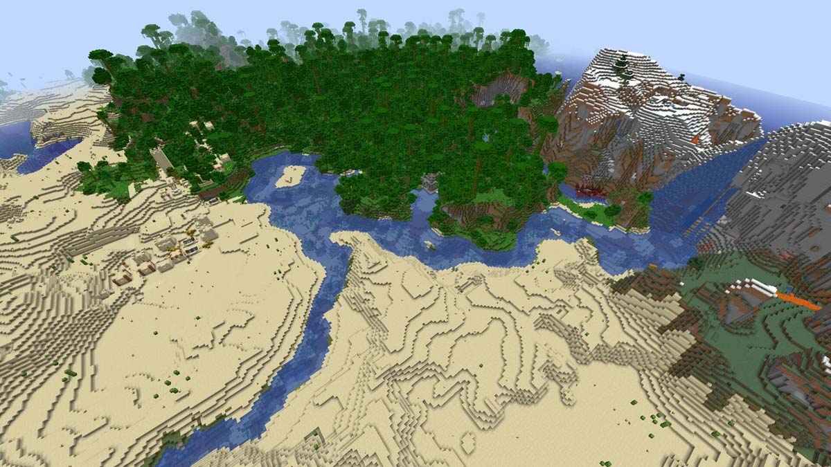 Pueblo de selva y desierto en Minecraft