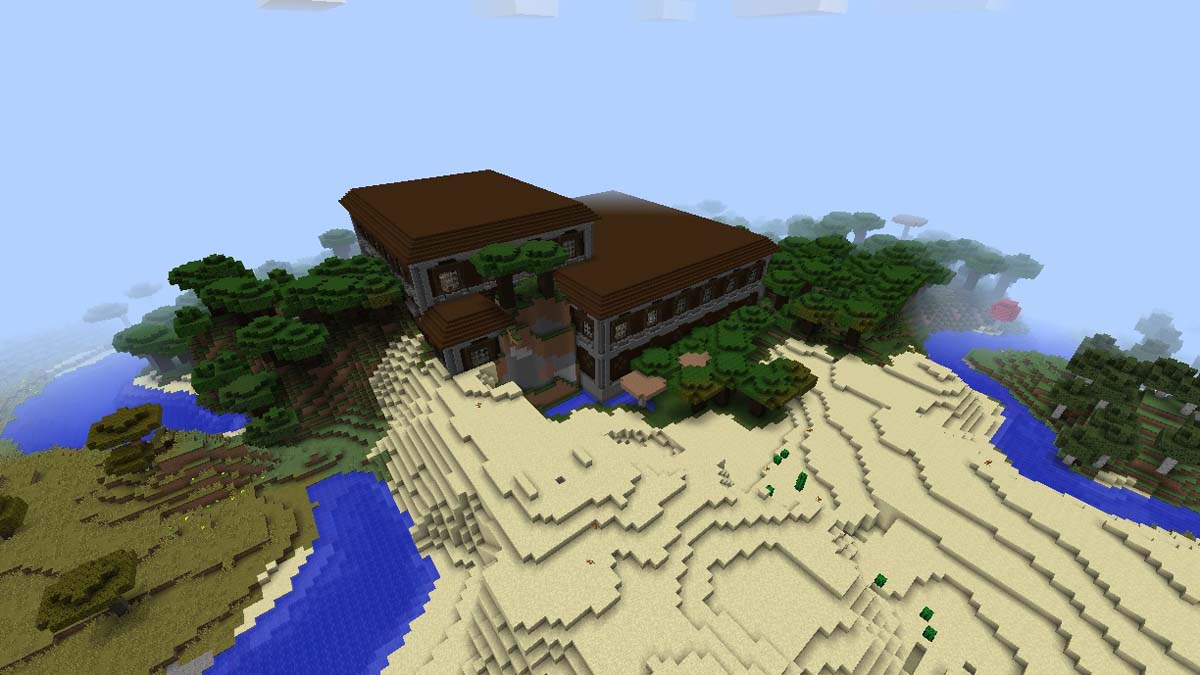 Mansión boscosa en el desierto en Minecraft