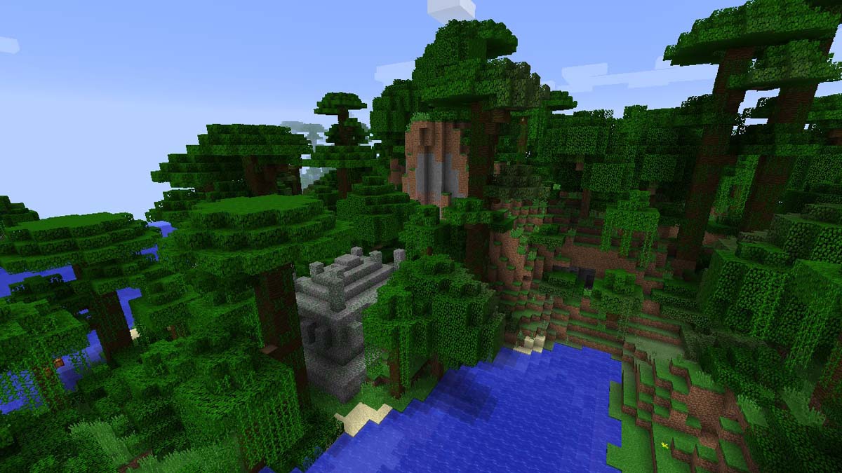 Templo escondido en la jungla en Minecraft