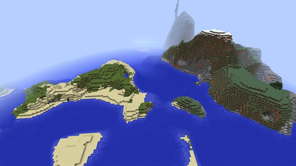 Muchas islas de supervivencia en Minecraft