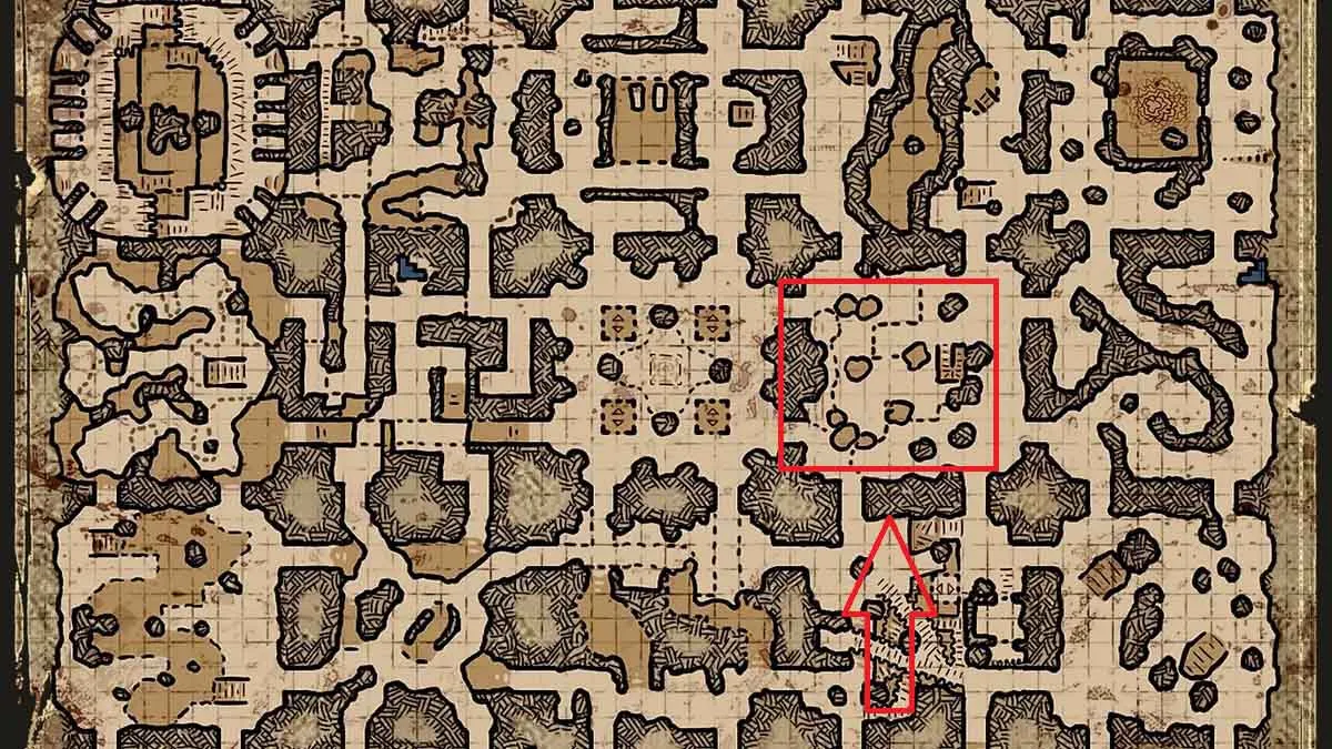 Ubicación de Goblin Cave 4 Stone Graves en Dark and Darker