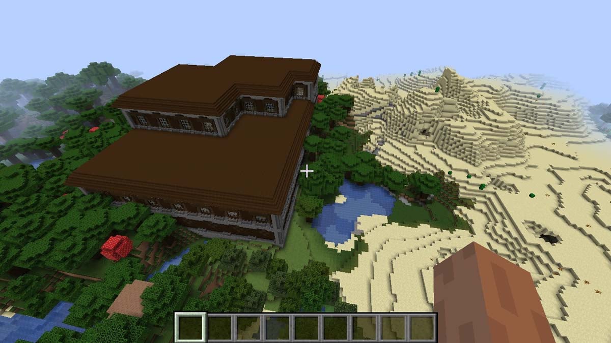 Mansión en el bosque cerca del desierto en Minecraft