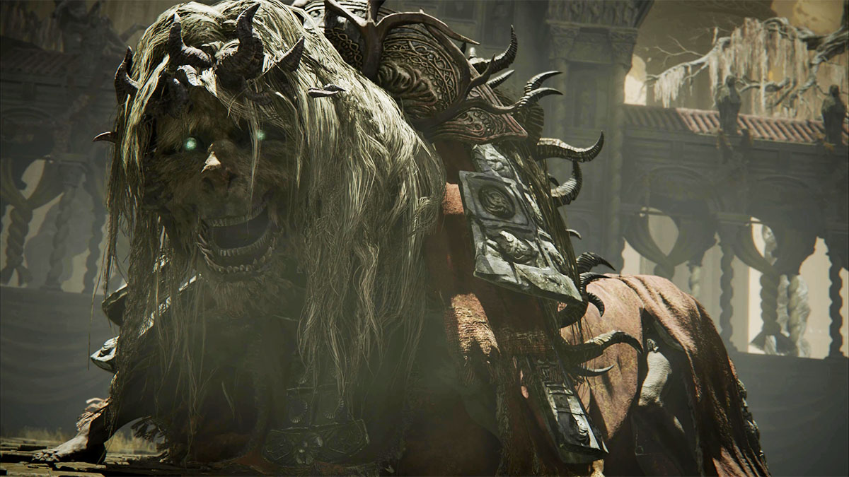 El jefe del León Danzante de la Bestia Divina en Elden Ring: Shadow of the Erdtree