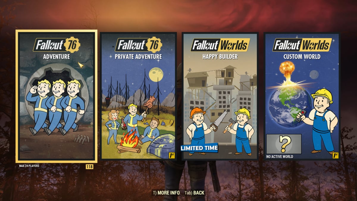 Elegir un servidor público en Fallout 76