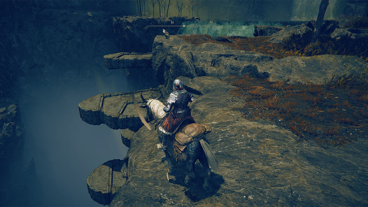 El segundo conjunto de plataformas de lápidas que conducen a Darklight Catacombs en Elden Ring Shadow of the Erdtree