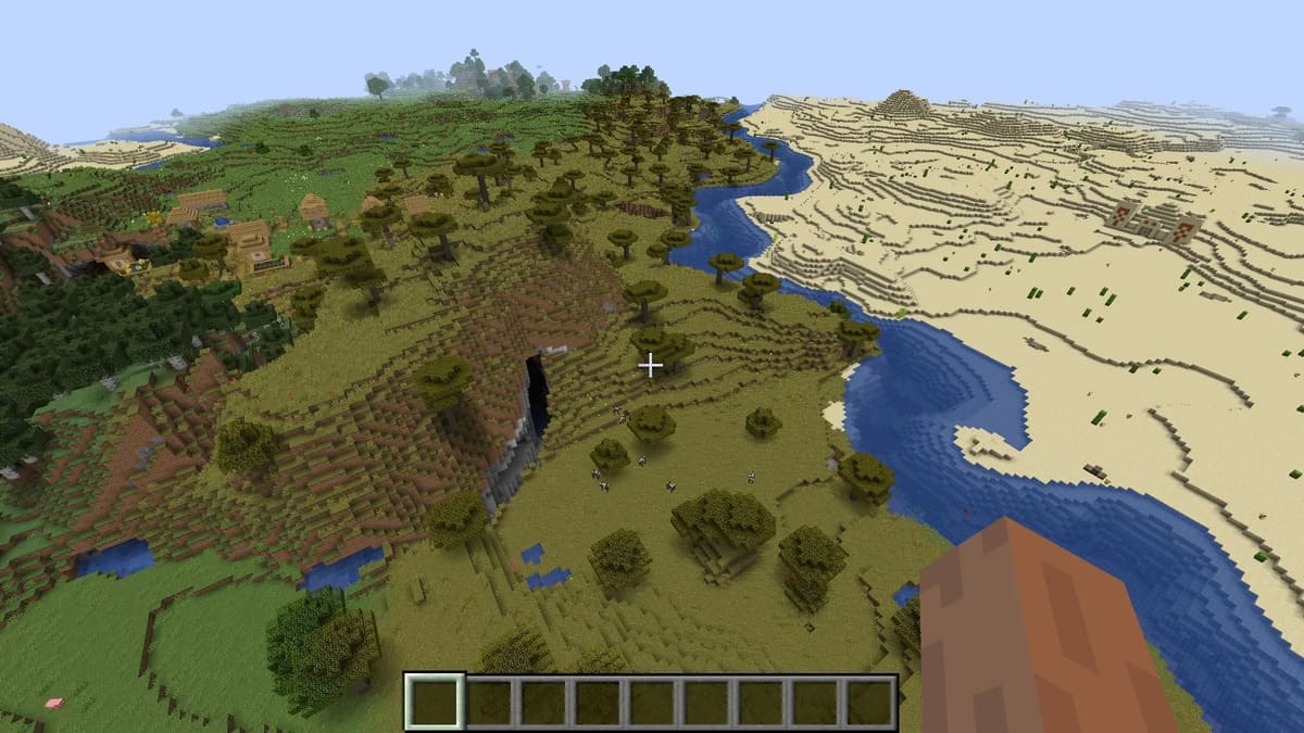 Templo y pueblo del desierto en Minecraft