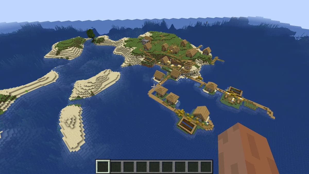 Pueblo insular de supervivencia en Minecraft