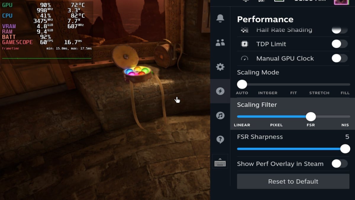 Escalar la configuración del filtro en Steam Deck
