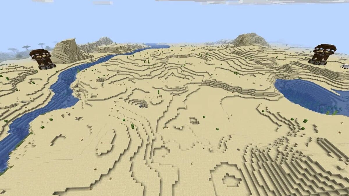 Dos puestos de avanzada de saqueadores en Minecraft