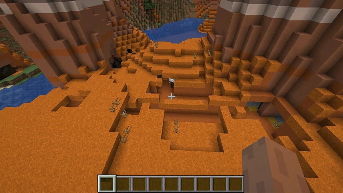 Pozo de mina expuesto en Minecraft