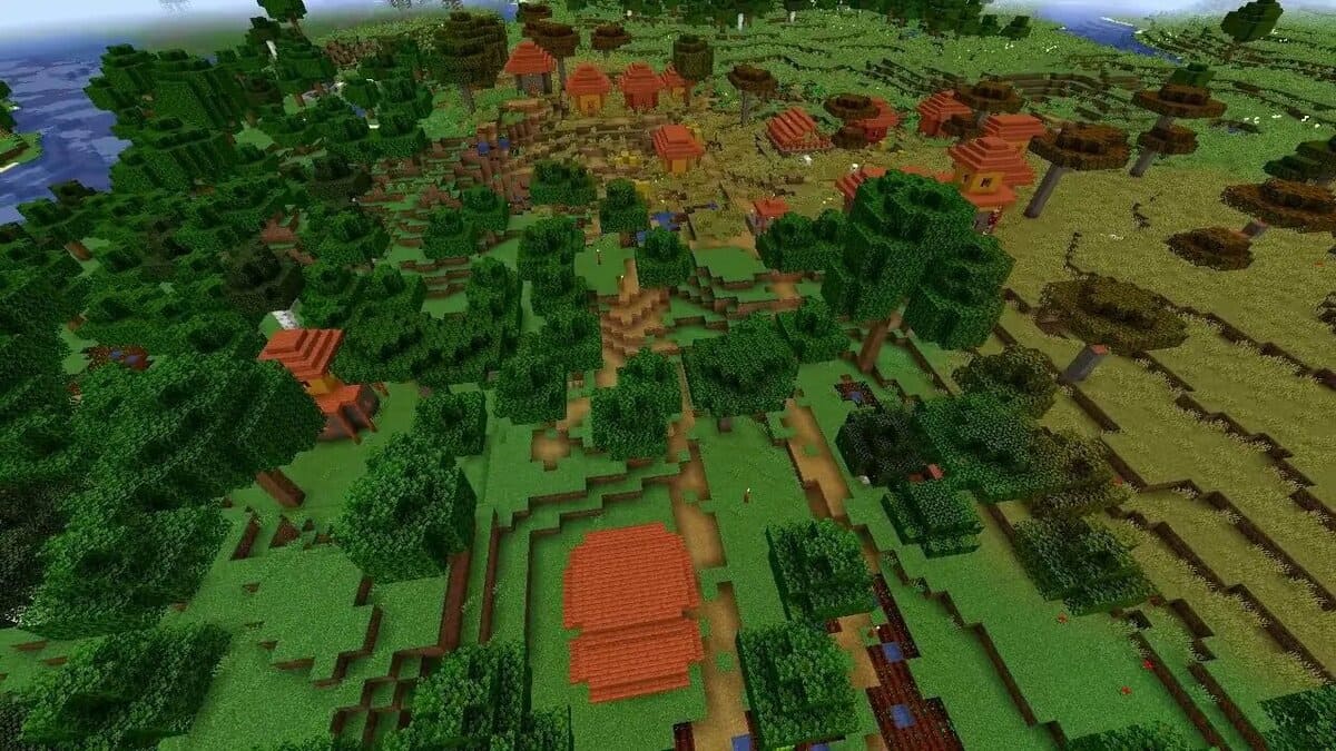 Pueblo de selva y acacia en Minecraft