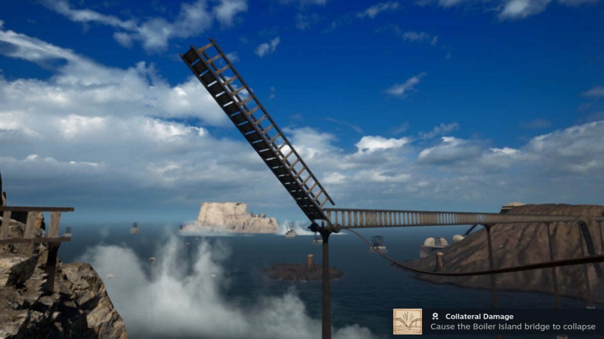 Obteniendo el logro Daño colateral en Riven.