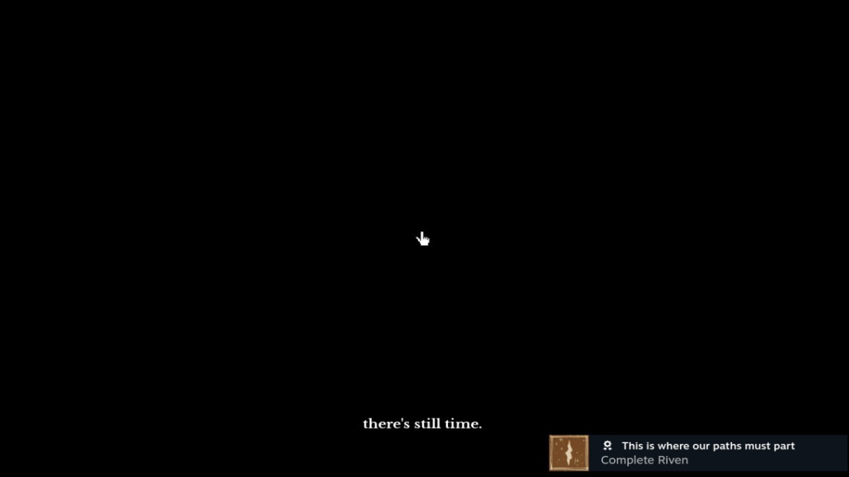 Obtener el logro Aquí es donde nuestros caminos deben separarse en Riven.