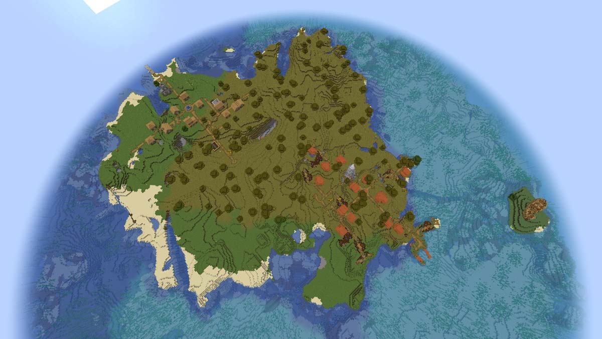 Pueblo insular de supervivencia en Minecraft
