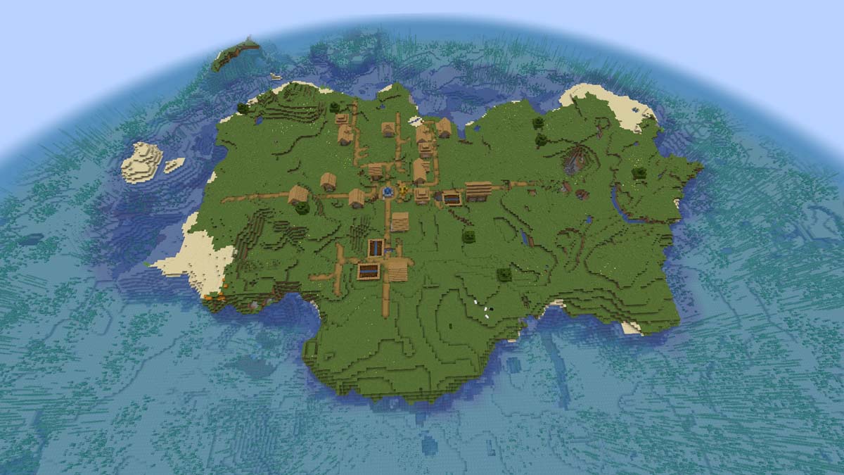 Pueblo insular de supervivencia en Minecraft
