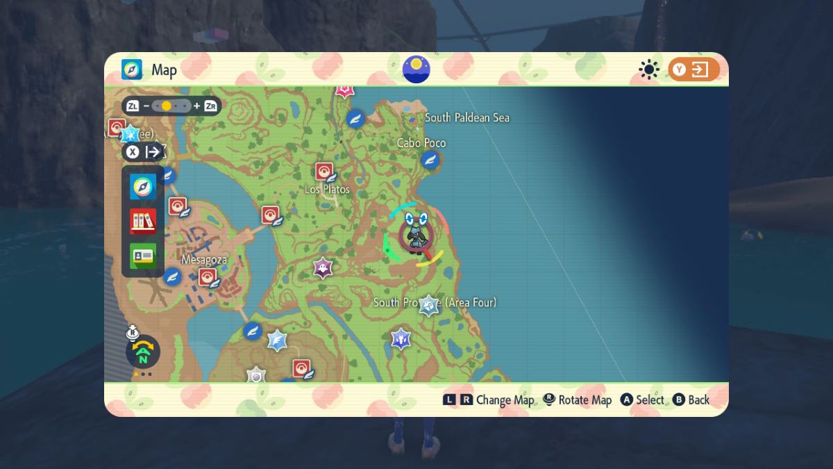 Brote masivo de Riolu marcado en el mapa en Pokémon Escarlata y Violeta