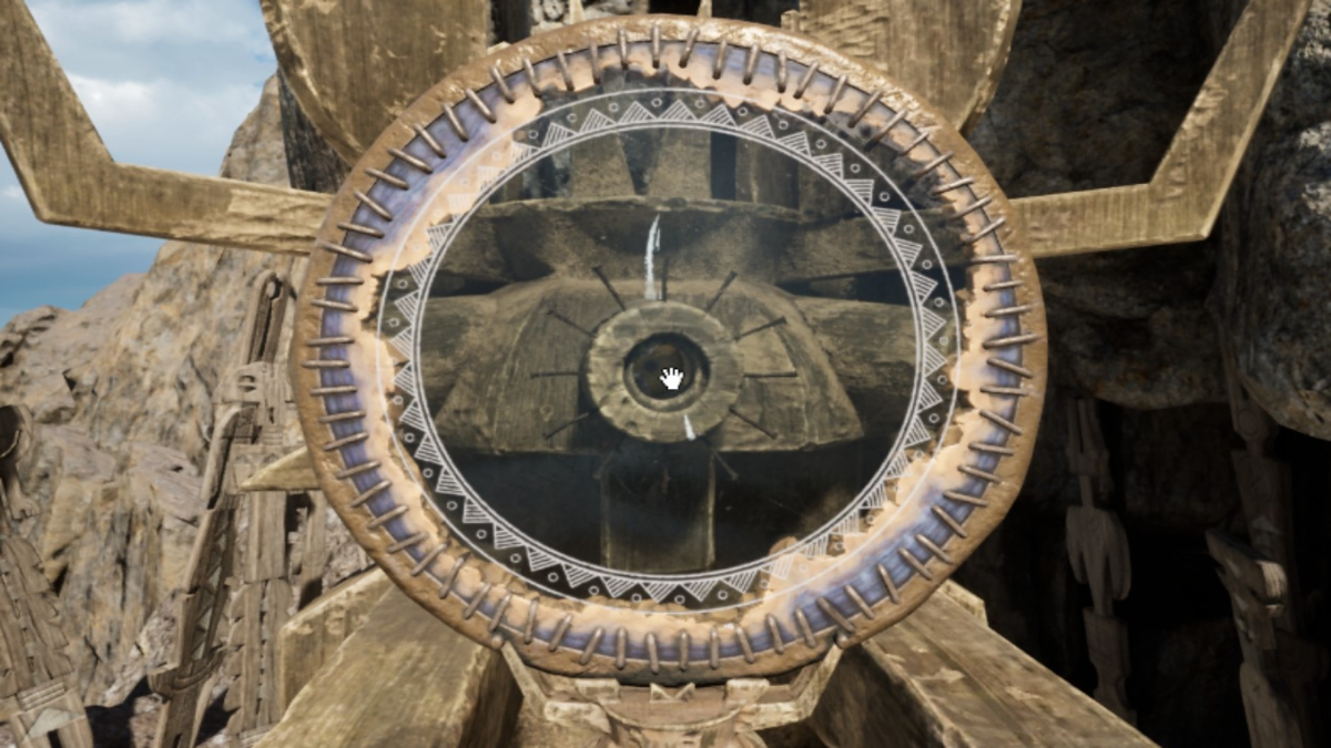 Un tótem de madera en Riven