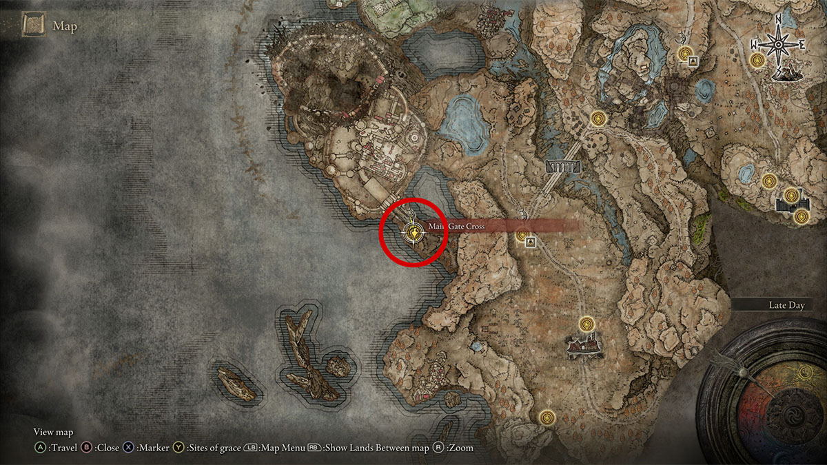 La ubicación del fragmento de Scadutree de la cruz de la puerta principal en Elden Ring Shadow of the Erdtree