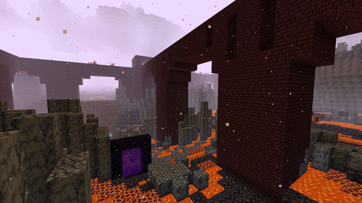Portal en ruinas y fortaleza inferior en Minecraft