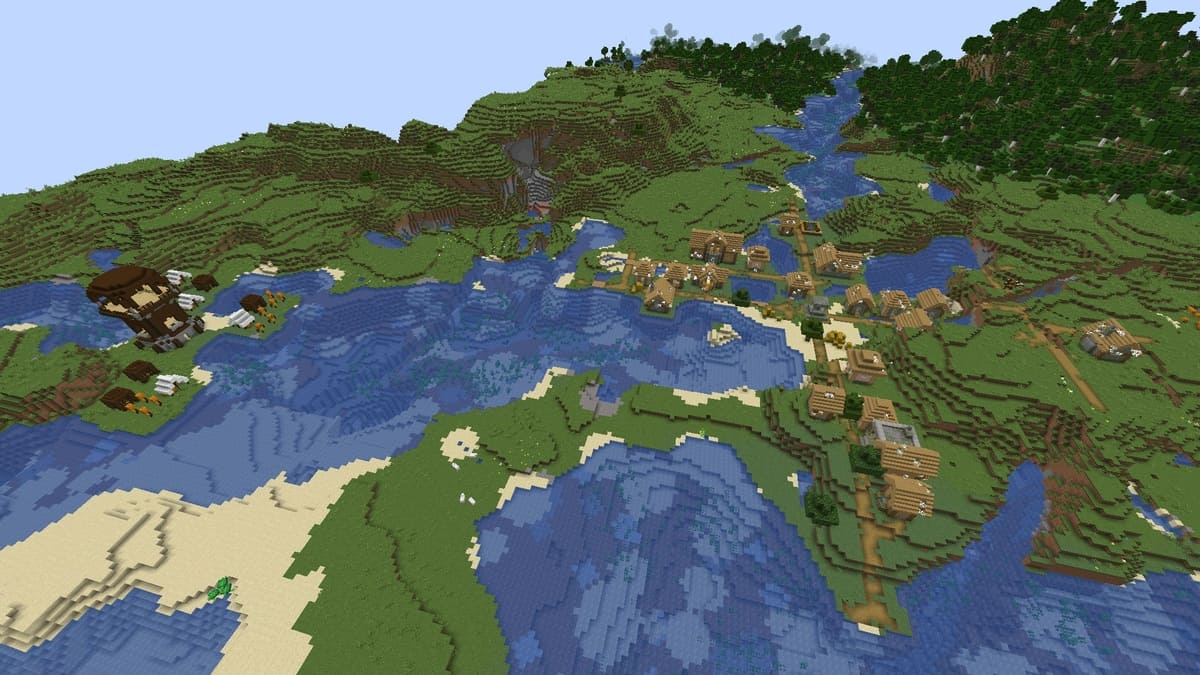 Puesto de avanzada de saqueadores y aldea de zombies en Minecraft