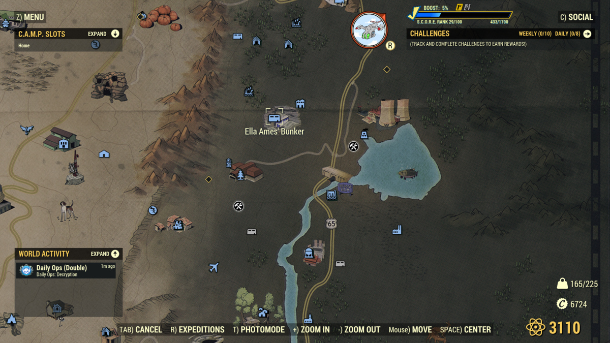 La ubicación del búnker de Ella Ames está marcada en el mapa de Fallout 76.