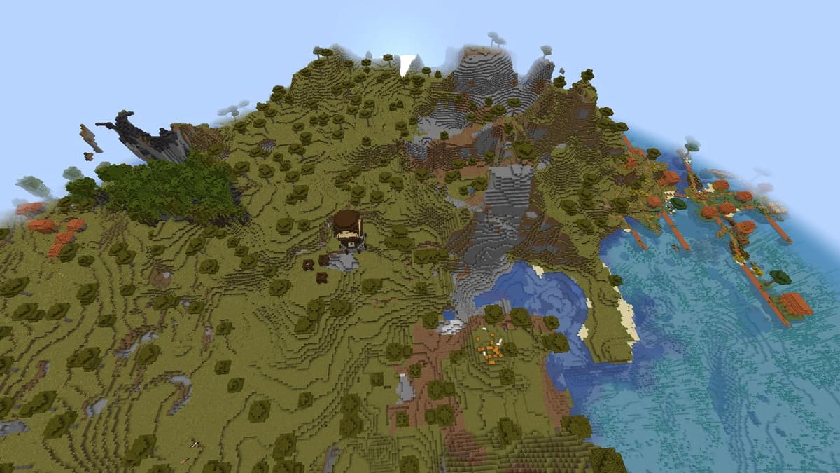 Pueblo de doble acacia en Minecraft