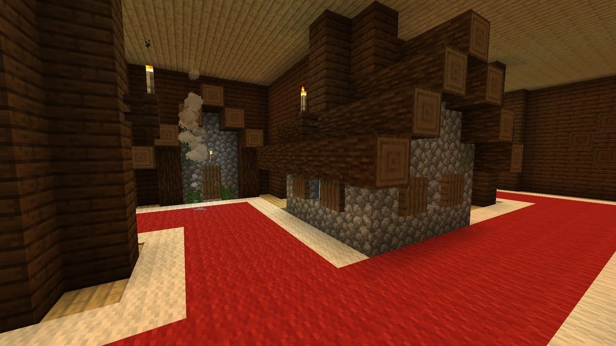 Las 20 mejores semillas de Minecraft 1.18.2 25 Cabaña de pueblo dentro de una mansión boscosa en Minecraft