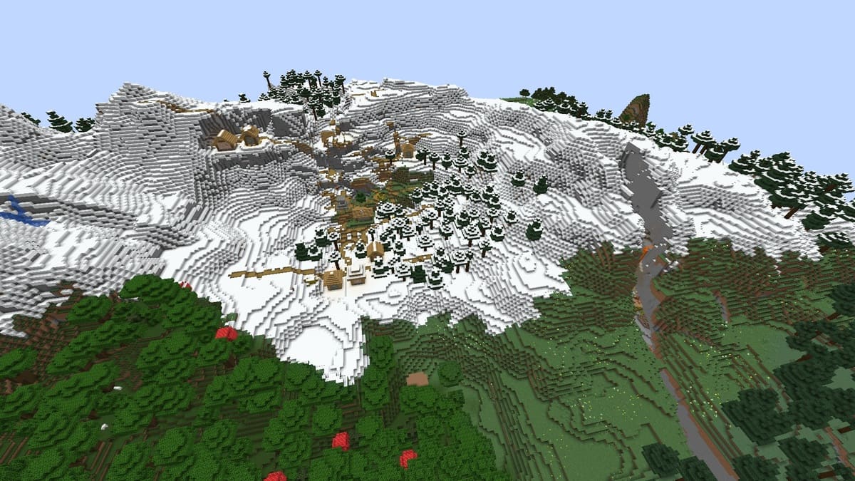 Las 20 mejores semillas de Minecraft 1.18.2 29 Enorme barranco y pueblo en Minecraft