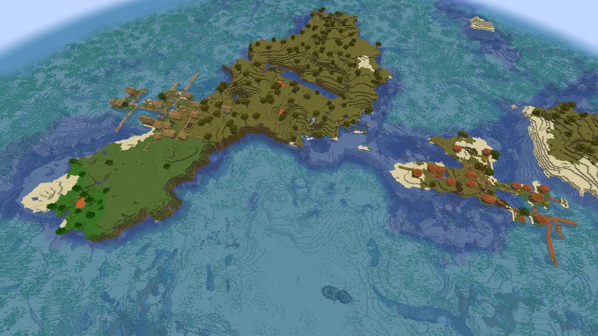 Las 20 mejores semillas de Minecraft 1.18.2 26 Pueblo insular de doble supervivencia en Minecraft