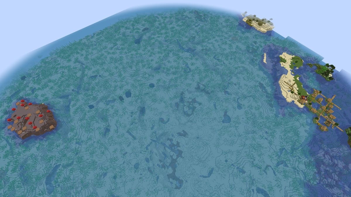 Las 20 mejores semillas de Minecraft 1.18.2 36 Isla y pueblo de hongos en Minecraft