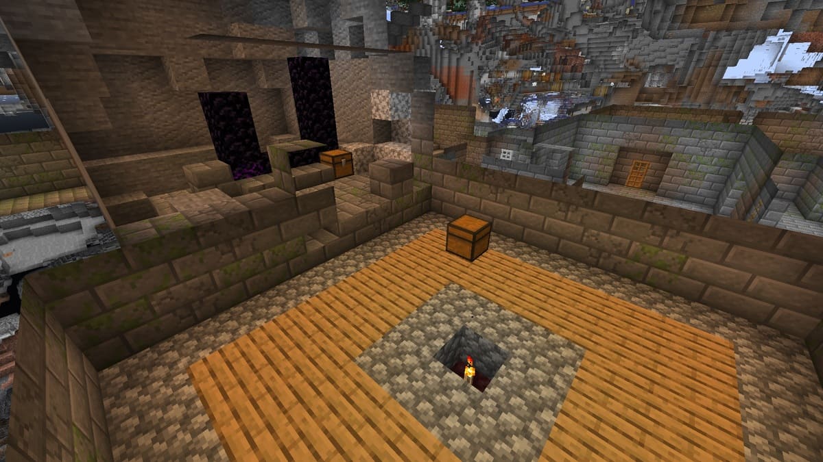 Las 20 mejores semillas de Minecraft 1.18.2 35 Portal en ruinas dentro de la fortaleza en Minecraft