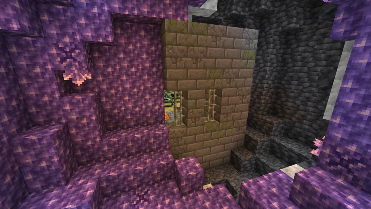 Las 20 mejores semillas de Minecraft 1.18.2 39 Geoda de amatista dentro de la fortaleza en Minecraft