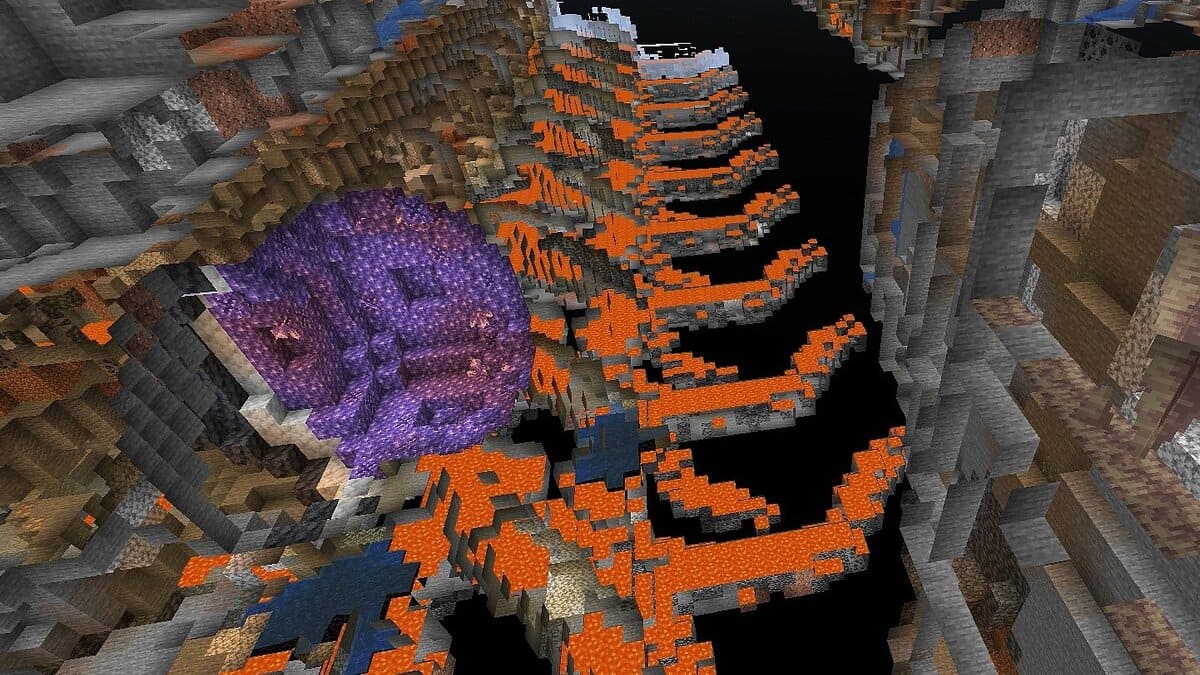 Piscina de lava infinita en Minecraft