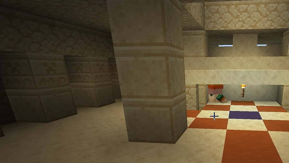 Cabaña del pueblo dentro del templo del desierto en Minecraft