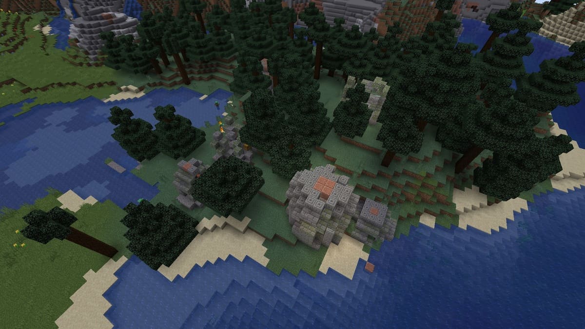 Ruinas oceánicas expuestas en Minecraft