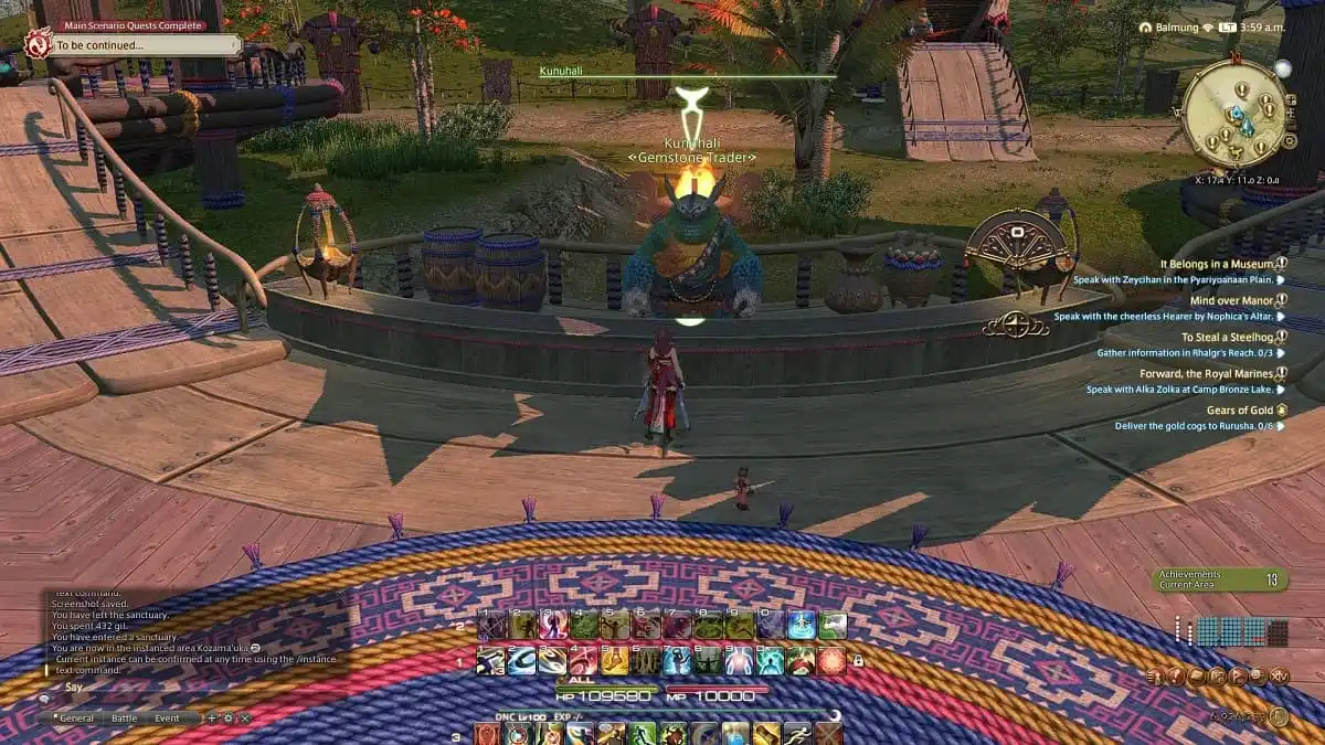 FFXIV Dawntrail Kozamauka comerciante de piedras preciosas