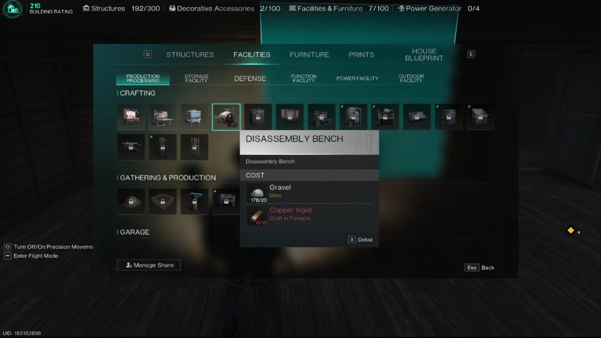 Construyendo el banco de desmontaje en Once Human