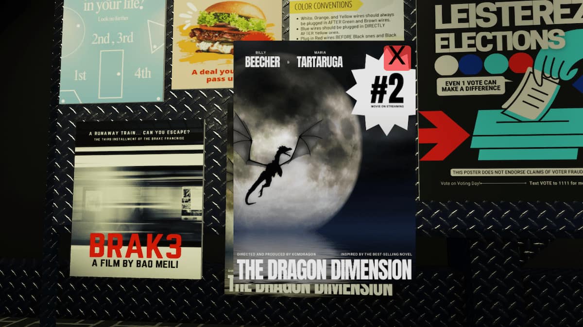 Roblox : Terminal Escape Walkthrough: Chapters 1-4 211 Dragon poster clue in Terminal Escape Room