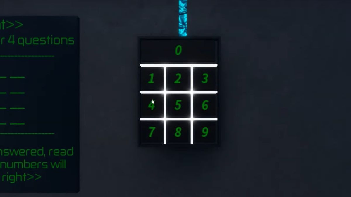 Roblox : Terminal Escape Walkthrough: Chapters 1-4 306 Keypad in the doll house in Terminal Escape Room