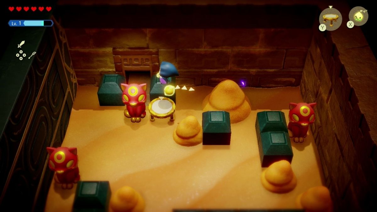 Sala de estatuas de gatos Zelda Ecos de la Sabiduría