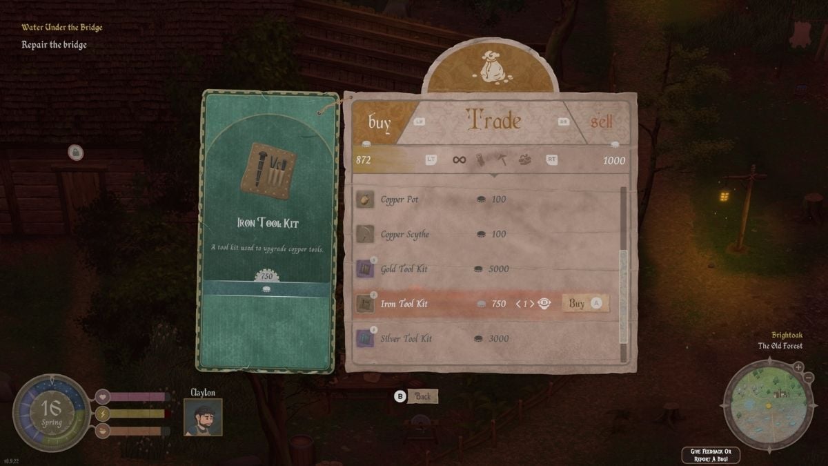 Menú de herrero Mirthwood