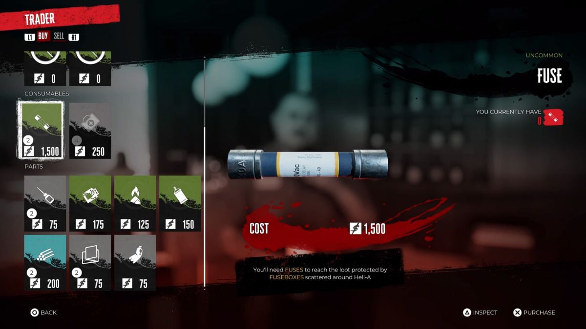 Dead Island 2: todas las ubicaciones de los fusibles y cómo utilizarlos 22 comprar fusible al comerciante