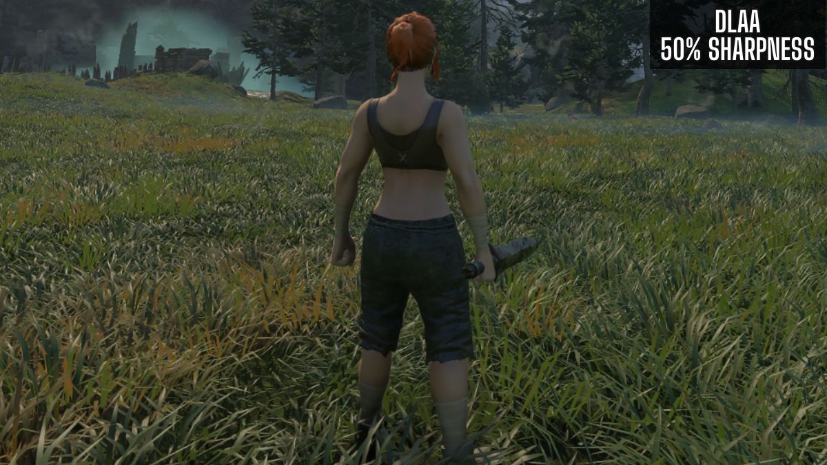 DLAA 50 % skärpa