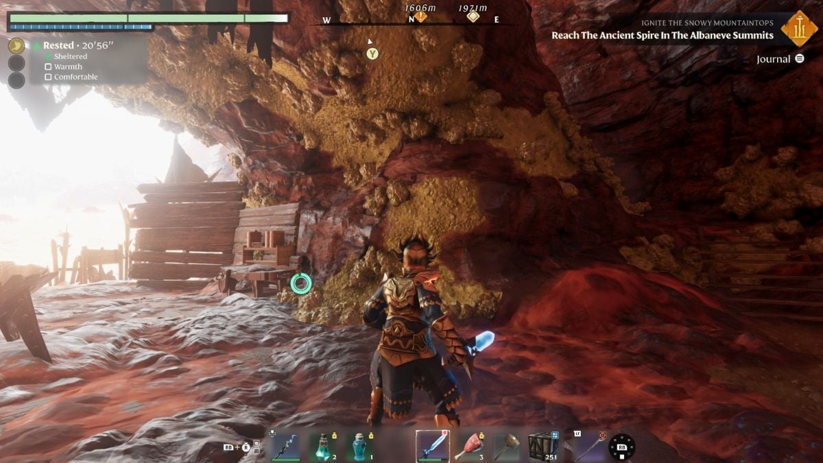 Campamento de carroñeros de las tierras altas nómadas de azufre envuelto