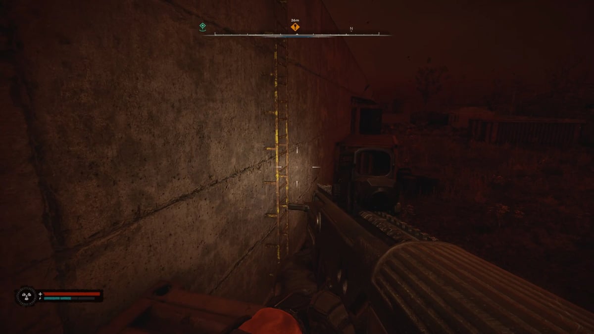 Subir escaleras para conseguir el traje Sunrise.