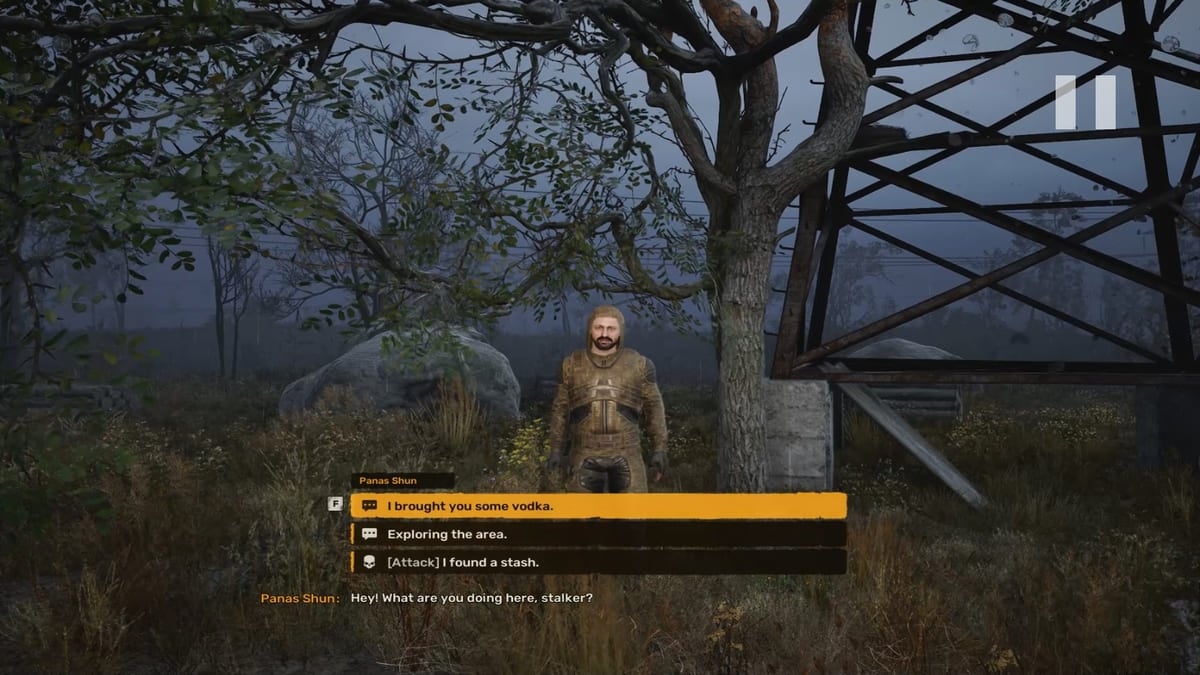 Encontrarse con Panas Shun durante la misión secundaria de Budmo en Stalker 2