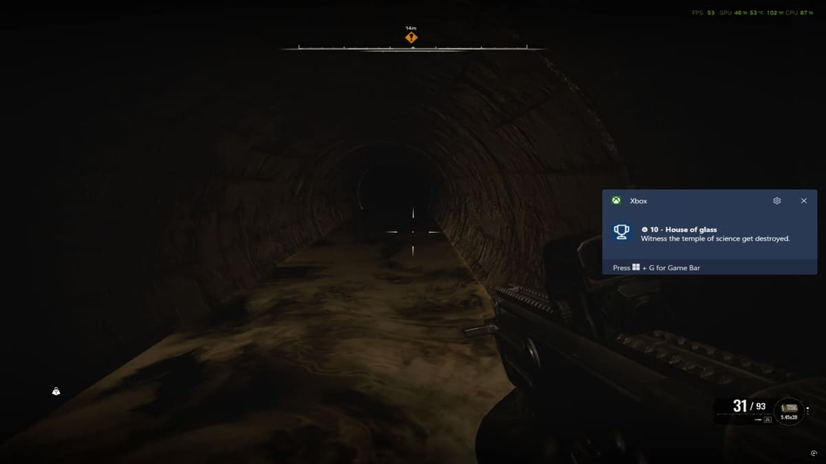 Logro de la casa de cristal desbloqueado en Stalker 2