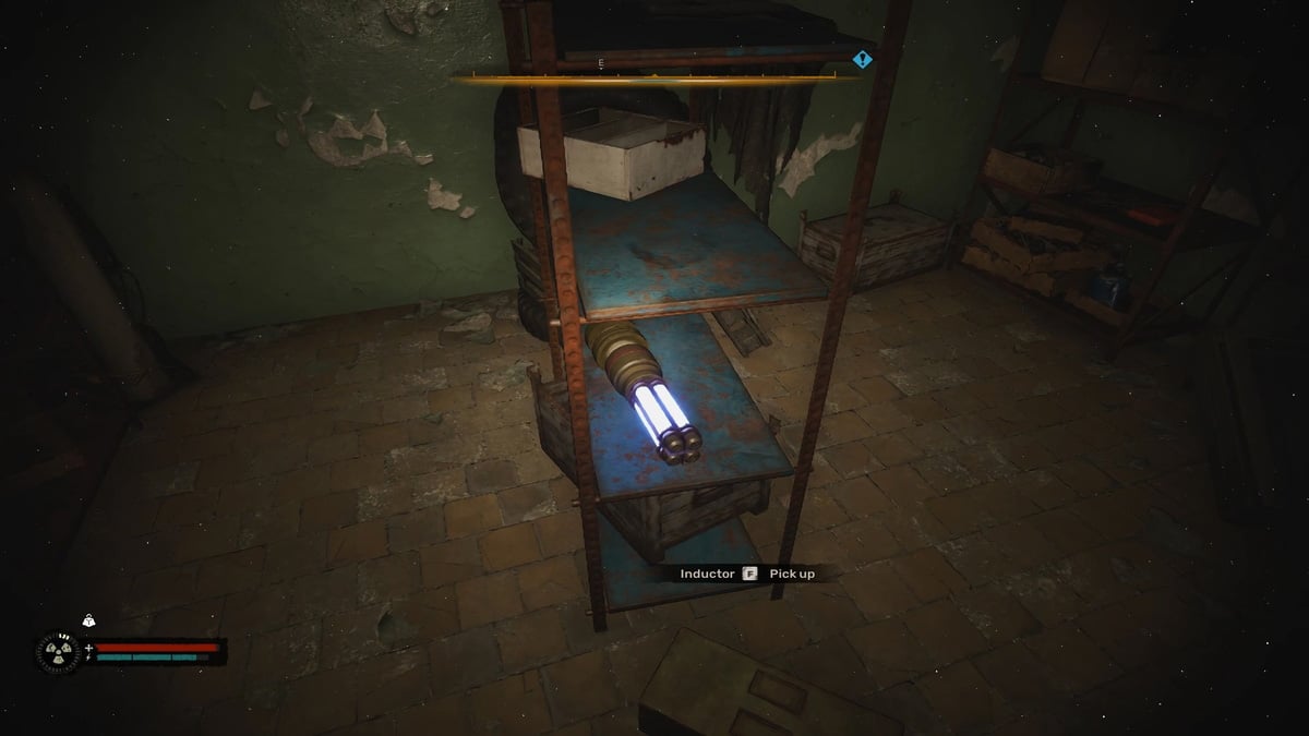 Ubicación del inductor en el estante en la misión Hot on the Trail en Stalker 2